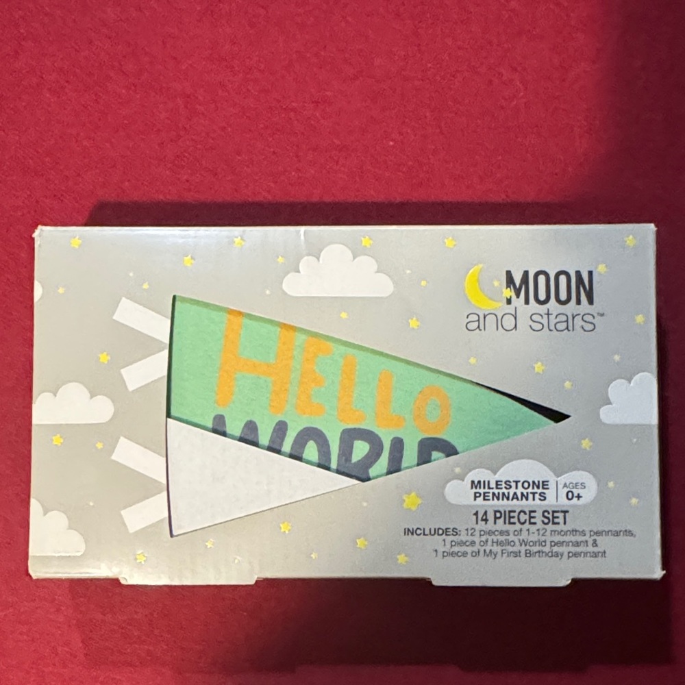 Moon and Stars Milestone Pennants Set